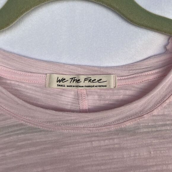 FREE PEOPLE We The Free Natasha Ruched Long Sleeve Top in Blush Pink Small - Picture 5 of 9